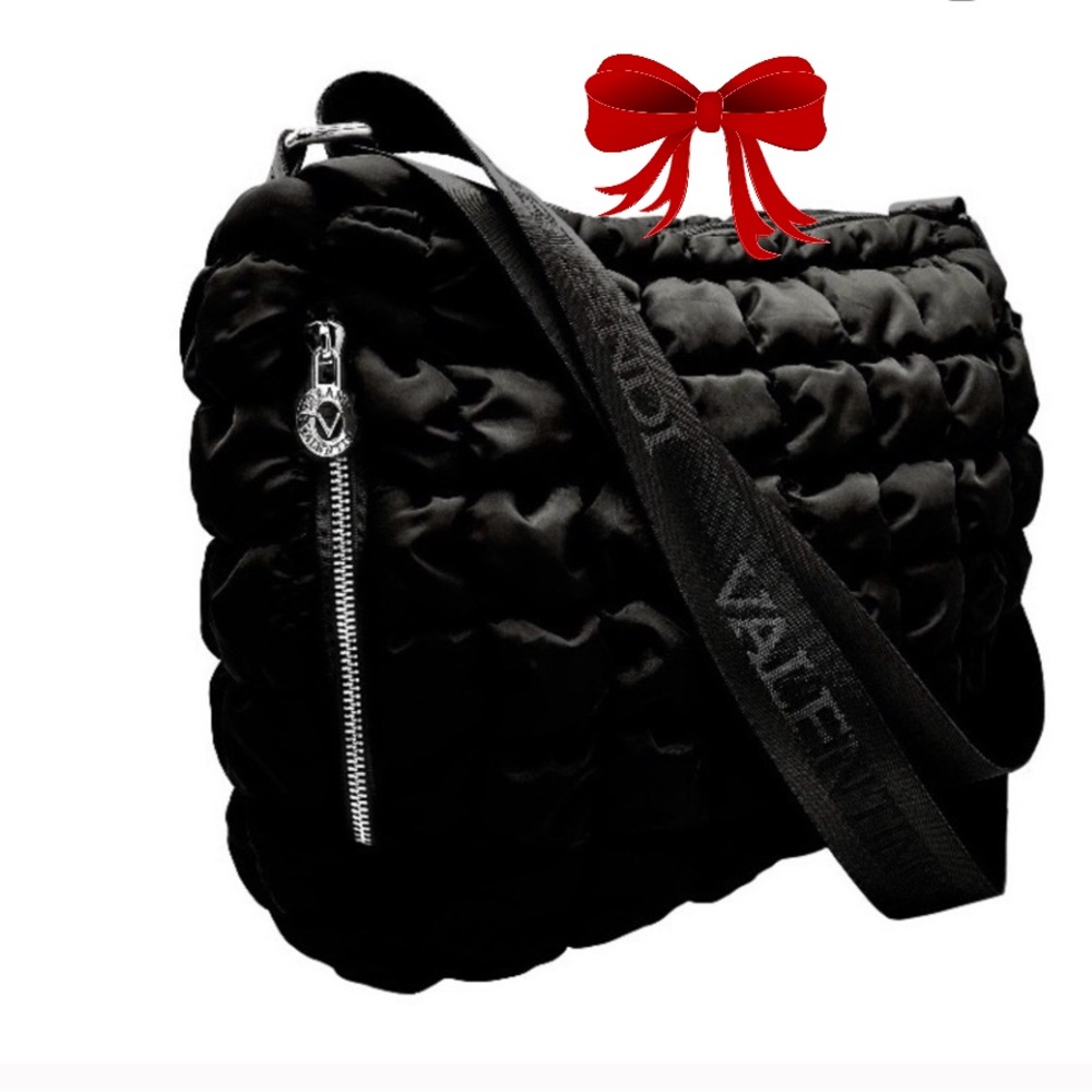 Valentino Orlandi Quilted Crossbody Bag w/ Branded Strap. NWT
